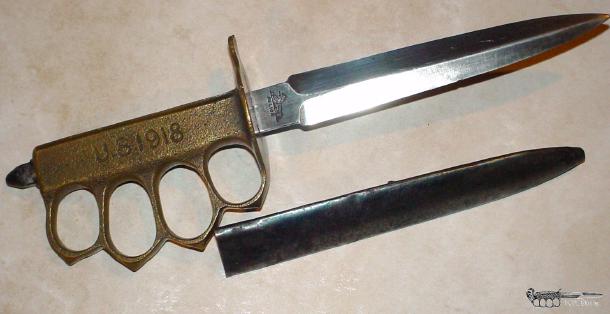 U.S. 1918 Brass Knuckle Trench Knife-2F2-SI17858